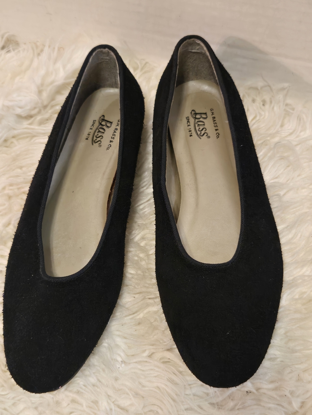 Bass Black Suede Women's Ballet Flats